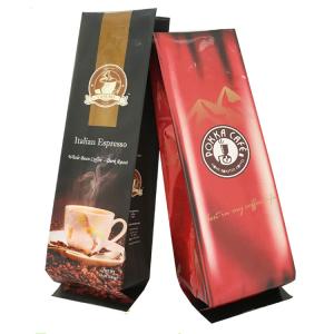 140mic Side Gusset Packaging Coffee Bags With Zipper Matt Valve
