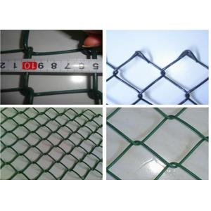 Cheap Plain Woven Green Coated Chain Link Fence , Stadium Custom Colors Acid Resistant Fence for sale