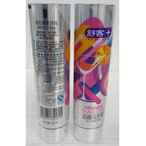GMP Coated Aluminium Laminated Tooth Paste Tube With Sliver Plating Cap 120g