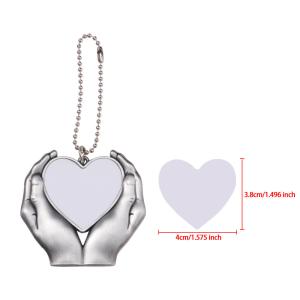 Creative Christmas Ornament Heart In Hands Sublimation Car Charm Pendants Blanks
