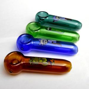 Cheap Durable Glass Hand Pipe Rick And Morty Pickle Tobacco Cucumber Label for sale