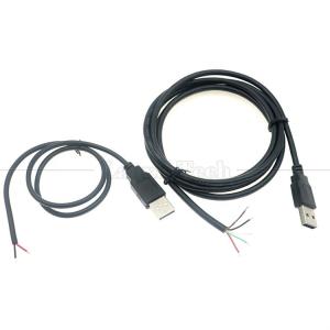 Custom USB 2.0 Type A Male To Stripped Tinned 2 3 4 Wires Open End Pigtail Data
