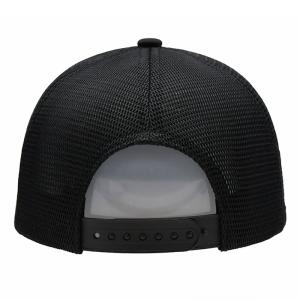 High Profile 5 Panel Trucker Cap In Black Red White Blue Custom Color