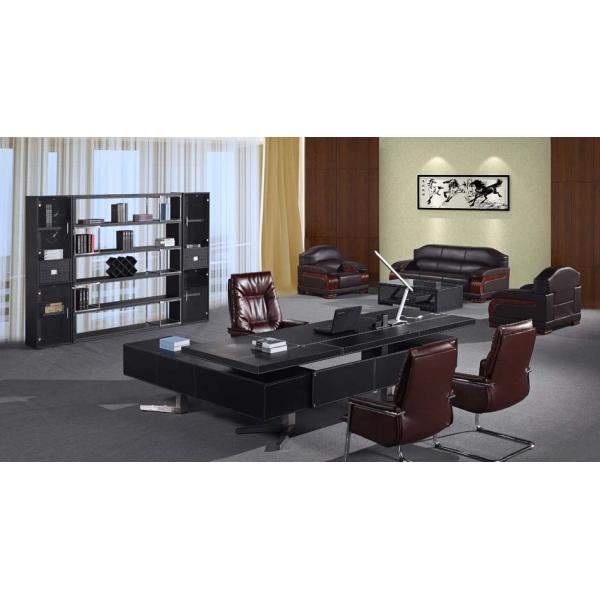 Quality luxury 2.8m office leather executive table/office leather boss table wholesale