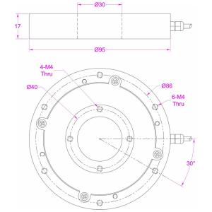 Flange type torque sensor low height torque transducer low profile