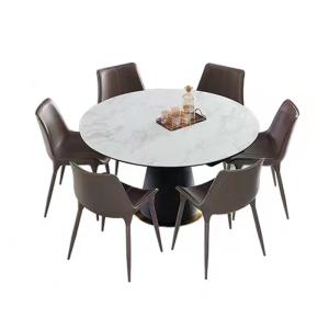 Sintered Stone Round Extendable Dining Table Dining Extendable Table Rotating