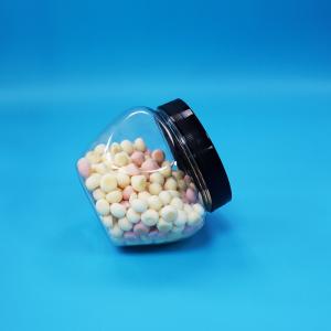 Sealed Transparent Unique Shape Plastic PET Candy Food Cookie Jar Black Plastic
