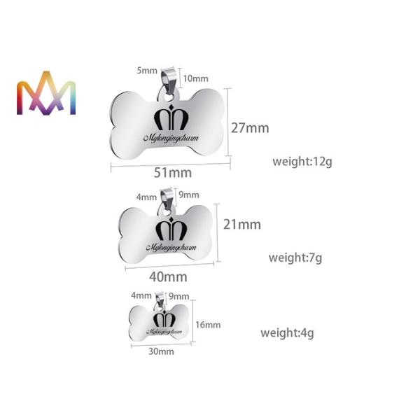 Rustproof Bone Shape Identification Tag Personalized Pet Charms