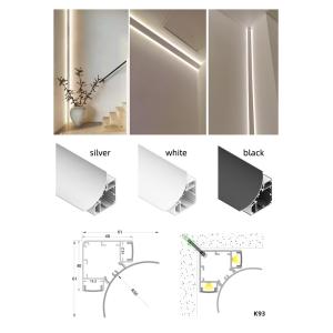 Cheap Corner Extrusion T8 Led Strip Aluminium Profile With Pc Diffuser Cover Lampshade for sale