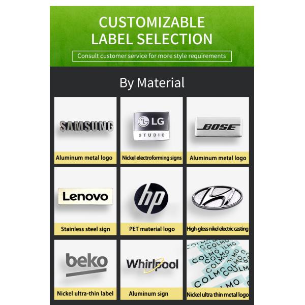 High Gloss Metal Label for Customized Stainless Steel Nameplate in Electrical Products