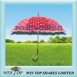 China Hot Sale Auto Straight Printing Umbrella with Ruffle on sale