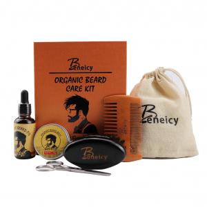 Cheap Custom Private Label Mens shaving Comb brush hemp Beard Oil balm grooming beard growth kit for sale