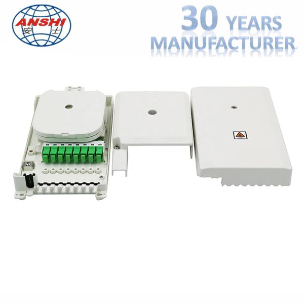 Waterproof 8 Core Wall Mount FTTH Distribution Box With PLC Splitter