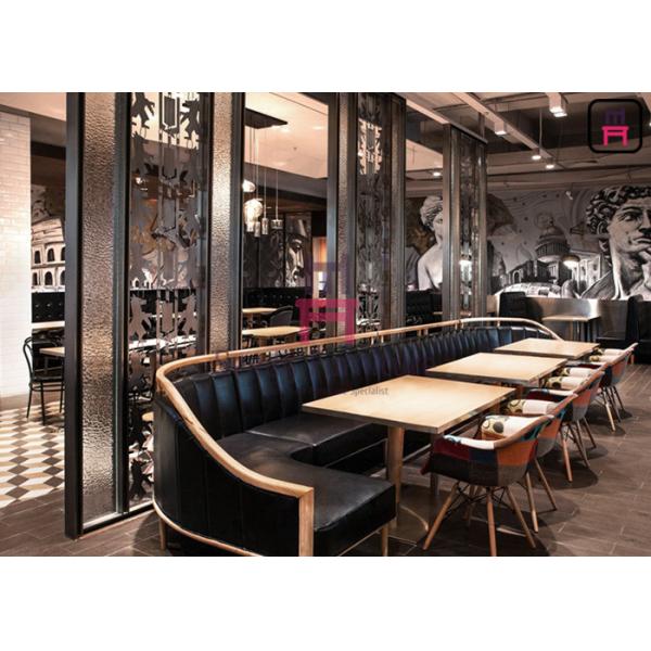 Quality Solid Wood L Shaped Diner Booth , French Style Luxury  Banquette Bench Seating Dining wholesale