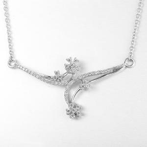 Symmetrical Twin Flower 925 Sterling Silver Necklaces 4.98g St Christopher