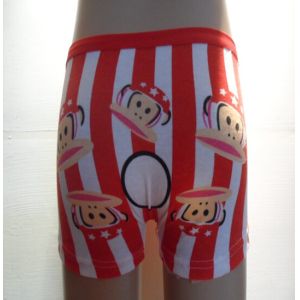 Big mouth monkey stripe gradually color cotton blended fabric boy cute pants