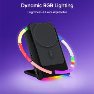 Multiple Light Wireless Charging Stand With Power Bank For Business Needs
