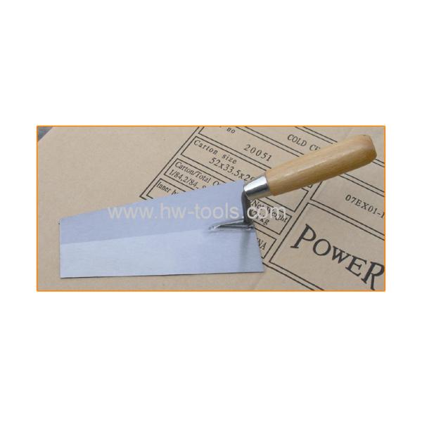 Bricklaying trowel with wooden handle