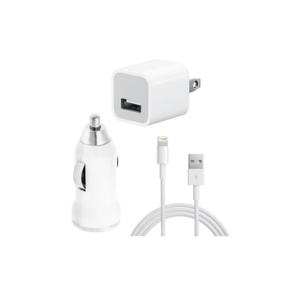 USB AC Wall Charger and Car Charger+Data Cable for Apple iPod Touch iPhone4 4S