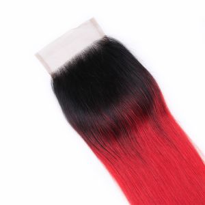 Straight 4x4 Lace Front Closure Virgin Remy 4x4 Brazilian Closure 9A / 10A Grade