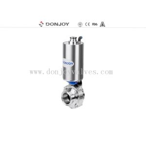 DN10 - DN300 Sanitary Welding Butterfly Valves With Pneumatic Actuator