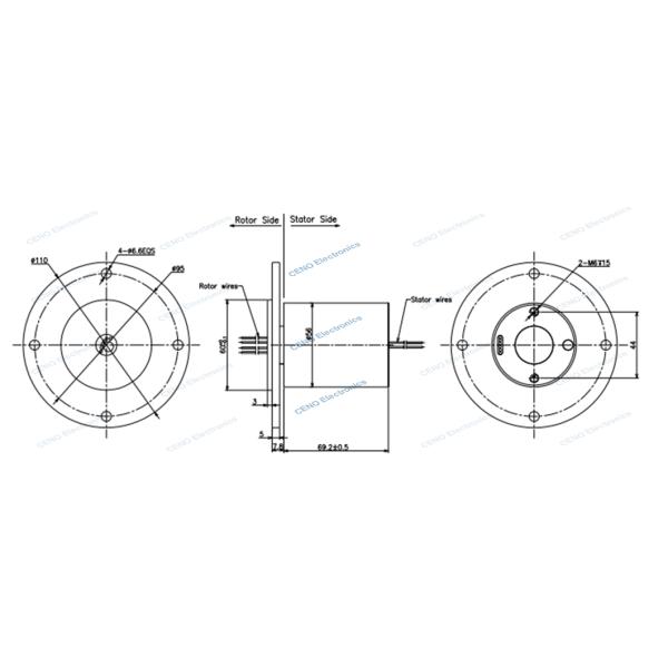 Megabit Ethernet Slip Ring 0 - 300rpm Low Electrical Noise For Industry Application