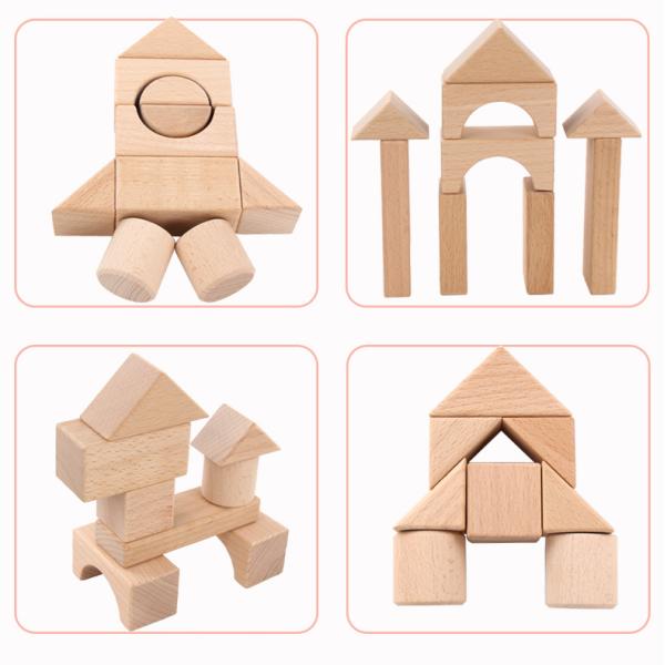 Large 22PCS Jumbo Wooden Building Blocks Classic Castle 17.5cm