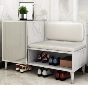 MDF Extendable Wooden Household Shoe Rack Removable Shelf With Mirror