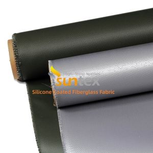 China 0.3 mm Thickness Silicone Coated Fiberglass Fabric with 1 / 1.2 / 1.5 meter Width and 50 m / 100 m Roll Length on sale