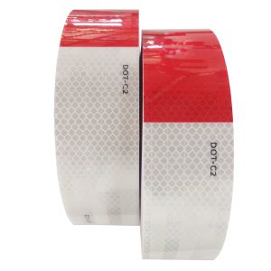 Waterproof Adhesive DOT C2 Red and White Reflective Tape For Trucks Trailer