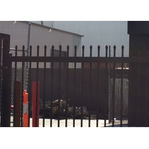 China Spear Top Fence, Hercules Fence, Top Spear Fence, Pressed Top Steel Fence Coated at black 2100mm x 2400mm on sale
