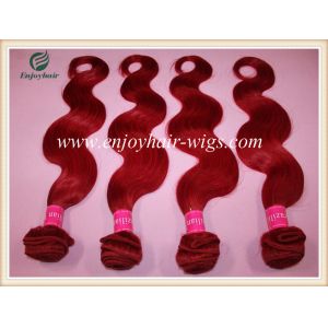 Cheap Peruvian 5A virgin remy hair weave ,red color Body wave hair weft 10''-26''length for sale