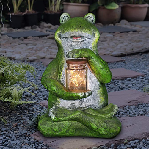 Quality 1 AA Batteries 14 Inches Solar Frogs Garden Figurines wholesale