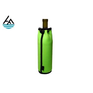 Thin Bottle Cooler Bag , Neoprene Sleeve Bottle With Nylon Zipper