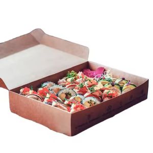 Multi-Food Compartment Takeaway Boxes Custom Printed Eco-Friendly Paperboard