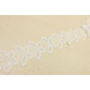 Silver Sequin Lace Trim Butterfly Patterned For Multiapplication
