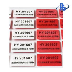 Irreversible Water Sensitive Material Security Seal Stickers One Time Use Type