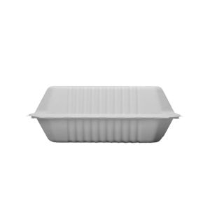 Waterproof 38g 9"×6"×3" Biodegradable Clamshell Food Containers