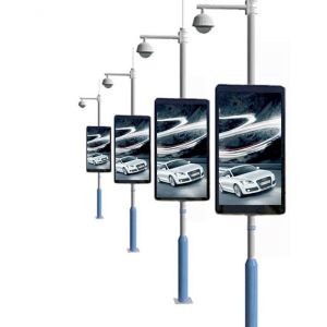 Lamp Pole 1R1G1B Road LED Display Roadside Advertising Board
