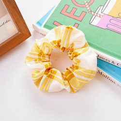 Plaid Hair Loop Scrunchies Head Rope Tie Head Silk Large 4.33 Inch