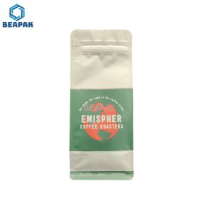 Custom Design Flat Bottom Matte Coffee Beans Food Pouches