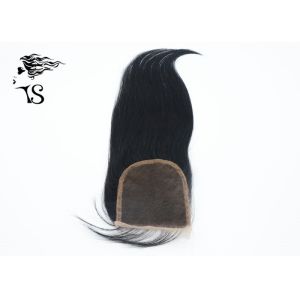 Silky Straight 4x4 Lace Frontal Closure With Hand Tied Swiss Lace For Black