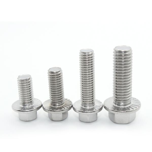 Stainless Steel DIN6921 Serrated Flange Bolts with Plain Finish and 100% Inspection