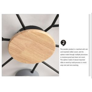 Modern living room LED lamp Nordic style bedroom LED wood ceiling flush mount