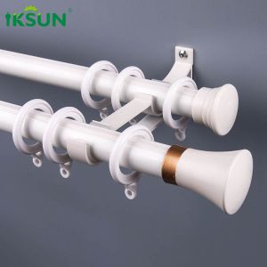 China Adjustable Double Aluminium Curtain Rod 22ft With Anodized Finish on sale