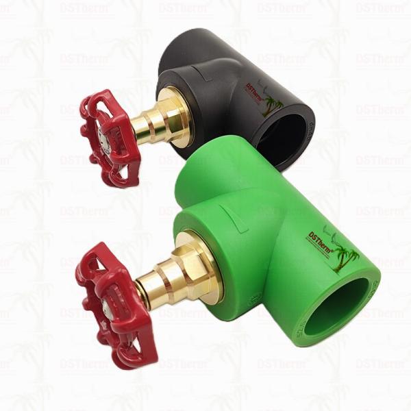 Black PPR Stop Valve With Chrome Plated / Brass Color Cartridge ISO 15784 Certified Global Vlave 20-110mm