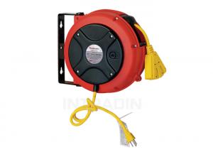 China Wall Bracket Electric Cable Reel With Over Load Breaker / 26ft Electrical Cord Reels on sale
