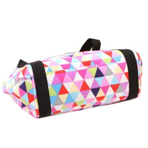 Portable Colorful Polyester Tote Bags With Leather Handle Custom Made