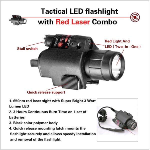 Tactical Paintball Gun Scopes Red Dot Laser Sight With Super Bright 3 W Lumen