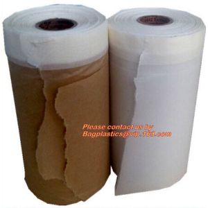 China PAPER Adhesive Plastic Car Seat Covers Masking Film Car Painting With Masking Tape on sale